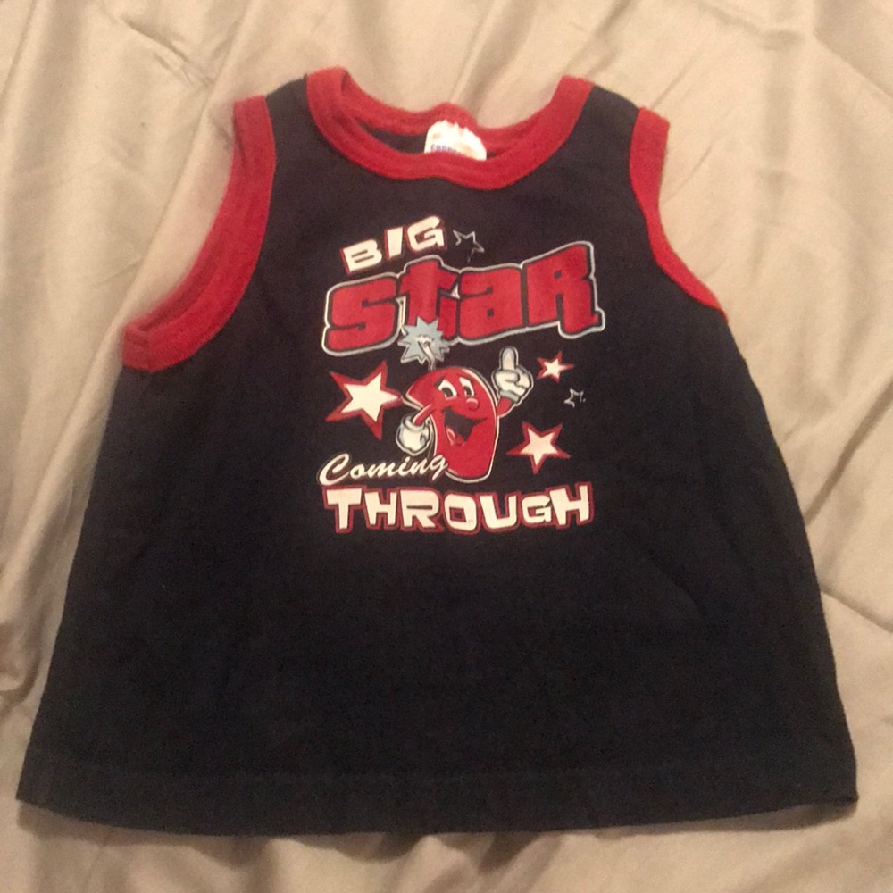 24 months black tank top with red trim